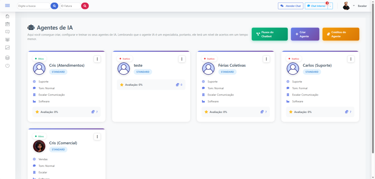 Configuração de agentes de IA